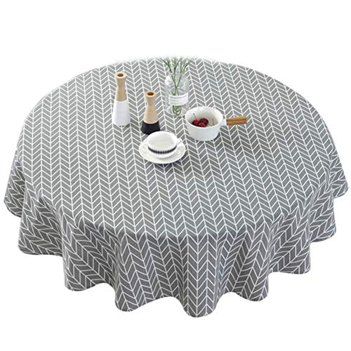 Round Stripe Table Cover Nordic Twill Floral Tablecloth Washable Dining Decorative for Holiday Home Christmas Party Picnic Gray Table Cloth Round Stripe Table Cover Nordic Twill Floral Tablecloth Washable Dining Decorative for Holiday Home Christmas Party Picnic Gray Table Cloth